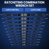 DikTalk 22-Piece Ratcheting Wrench Set with 180° Flex Head &