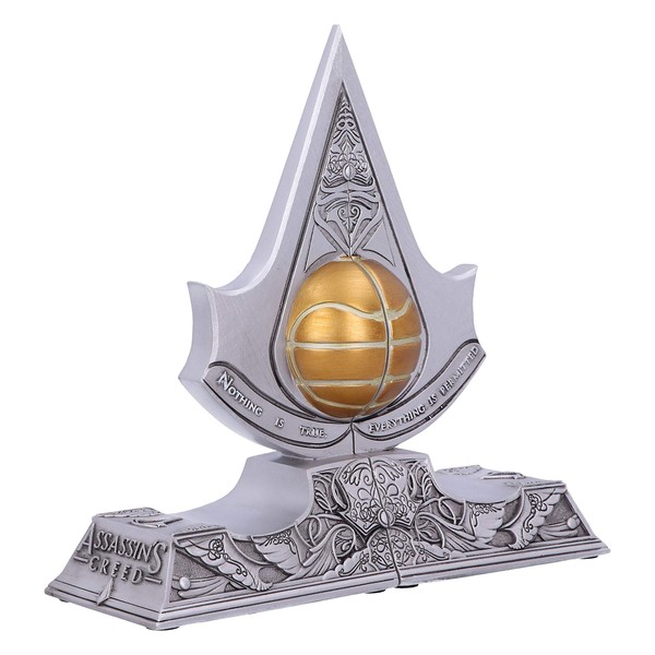 Nemesis Now Officially Licensed Assassin's Creed Apple of Eden Resin Bookends, Silver, 18.5cm