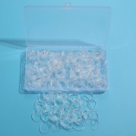 DERICOR Hair Bobbles Pack of 300 Elastic Hair Bobbles Girls Hair Scrunchies Small (Transparent, M)