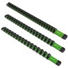 Olsa Tools Aluminum Socket Organizer, 3pc Set - Green Socket