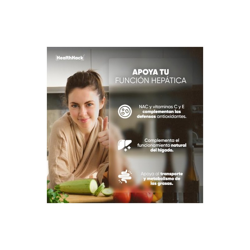 Liver Antioxidante con Cardo Mariano, NAC, Cúrcuma Hepático 60 Cápsulas