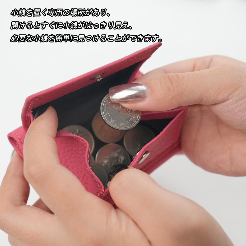 BATLUTI Women's Mini Wallet, Trifold Wallet, Leather, Coin Pocket, Lightweight,