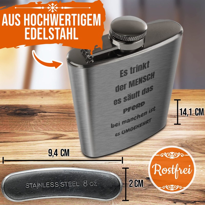 PR Print Royal Stainless Steel Hip Flask with Engraving -
