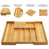 VaeFae Bamboo Silverware Drawer Organizer Kitchen, Expandable Utensil Organizer with