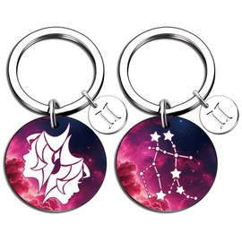 12 Constellation Keychain Gift Zodiac Astrology Gifts Birthday Gifts For Women Men Adults Boys Horoscope Lovers Gift For Women Sister Birthday (Gemini）
