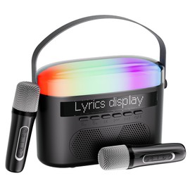 Konylsc Konylsc Karaoke Machine,Karaoke Machine with Lyrics Display,Portable Bluetooth 5.3 Karaoke Speaker with Upgraded Dual Speakers for Kids and Adults,with White Noise and Night Light Function (Black)