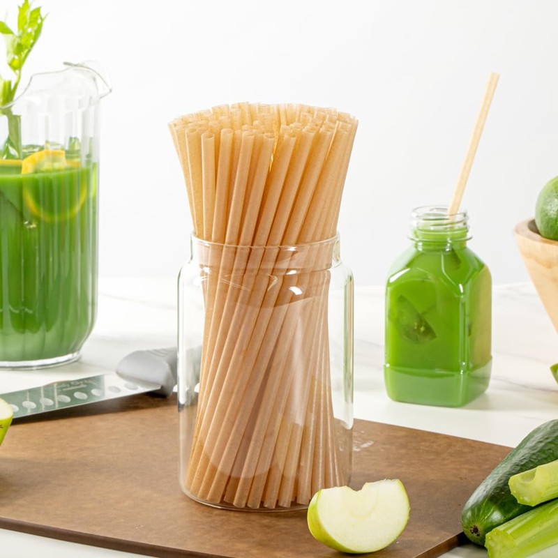 Restaurantware-Basic Nature 8.3 Inch Disposable Straws, 100 Sustainable Straws -