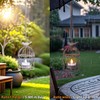 Solar Lanterns Outdoor Waterproof, Rust Iron Cage Candle Holder with