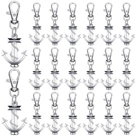 Yinkin Silver Anchor Keychain Ocean Themed Keychain Wedding Favors for Guests Nautical Party Favors Souvenirs Gifts(20 Pcs)