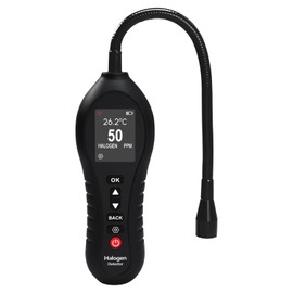 Air Condition Refrigerant Leak Detector Halogen Gas Detector Freon Leak Detector 0-1000ppm Range with 10-Inch Probe 3 Alarm Types for HVAC R12 R22 R134a R410a CFCs, HCFCs, HFCs