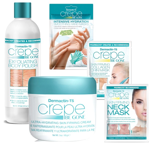 Dermactin-TS Crepe Be Gone Crepe Skin Body Soufle, Polish & Targeted Mask Kit - 5-PC Set