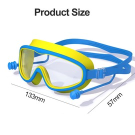 AOMiGT Swimming Goggles Children, Waterproof Children's Diving Goggles, Adult Swimming Goggles, Comfortable Swimming Goggles, Diving Goggles Adult for Men Women (Blue and Yellow)