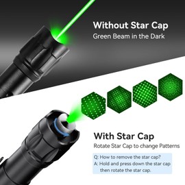 MIPREZT [Professional] Rechargeable Green Beam Light Flashlight Long Distance Range for TV/LED/LCD Screens Tactical Flashlights Presentation Office/Outdoors/Astronomic/Construction [002]