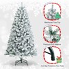 Byroce 6FT Unlit Snow Flocked Christmas Tree, Artificial Holiday Hinged