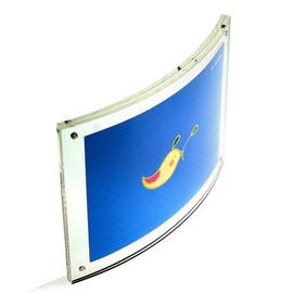 Acrylic Clear Picture Frame for 21.6 x 27.9 cm Photos, Magnetic Clasps, Curved Plates, Double-Sided Worktop Sign Holder