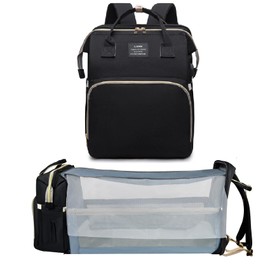 AHNTTGS Baby Bag Diaper Bags with Changing Station, Large Capacity Diaper Bag Backpack for Moms Dads with USB Charging Port, Waterproof Diaper Backpack（Black）