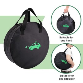 MCEVKELN Electric Vehicle Charging Cable Organizer Bag - Heavy Duty Water Resistant Nylon Storage Bag for Jumper Cables, EV Extension Cords, Adapters, RV Sewer Pipe, Tools, Camper and Garden Hoses