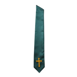 D DODOU Unisex Adult Clergy Stole with Embroidered Cross Wedding Stole Church Choir Stole (Forest Green, 60 inch)