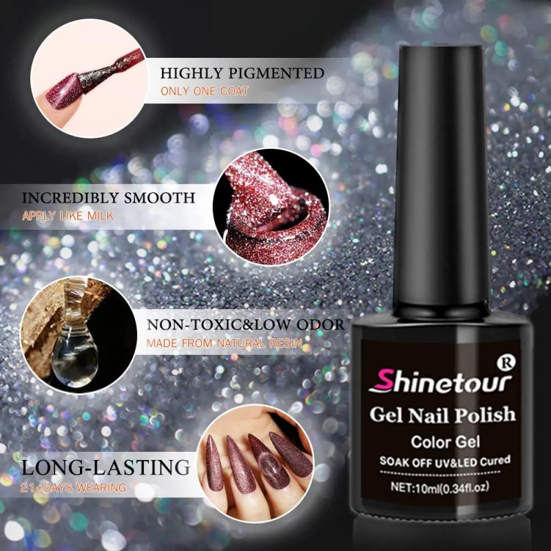 Brillo Reflectante 9d Esmalte Ojo Gato Gel Ojo Gato Diamante