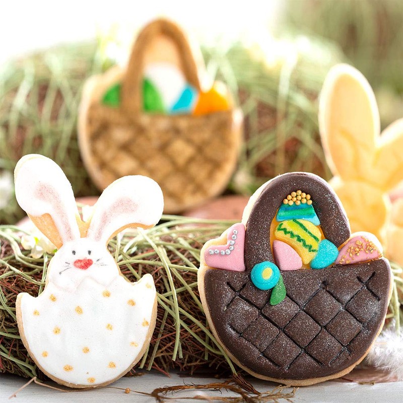 Decora 0255061 AUSSTECHER AUS KUNSTSTOFF KORB UND HASE 2-TLG