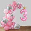 hzqruqh 40 Inch Crown Pink Number 3 Balloon, Big Conjoined