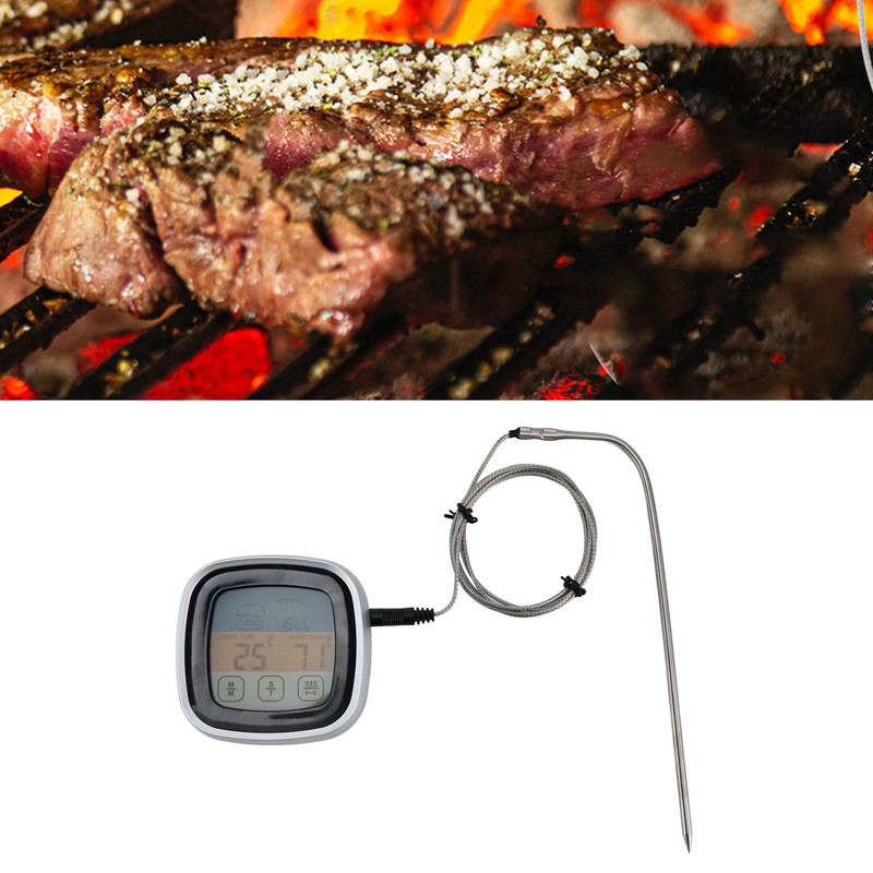 Digital Meat Thermometer Waterproof Stainless Steel Food Thermometer with BBQ