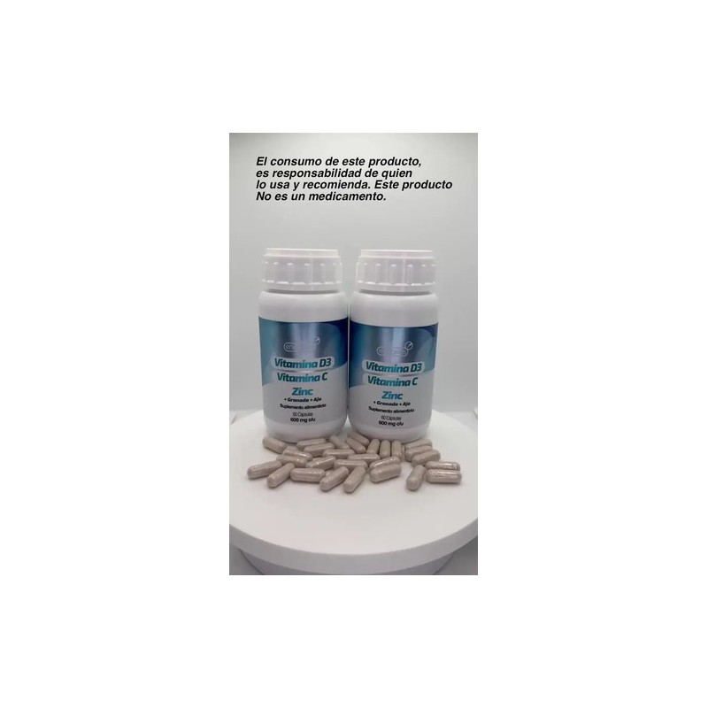 Vitamina Zinc Cápsulas Energeios Suplemento Pack Sabor