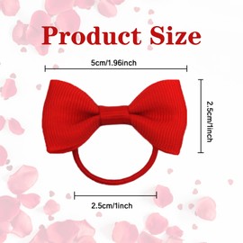 20 Pieces Red Hair Accessories, Red Hair Bow, Red Bows for Hair, Girls Bobbles Bows School Bands, Elastics Hair Bands for Girls, Small Ribbon Clips Hairbands Holder Set(Red)