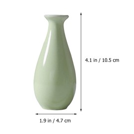 Ceramic Small Vase, Decorative Desktop Vases Modern Home Decor Vase Simple Bottle for Home Office Decor (Green)