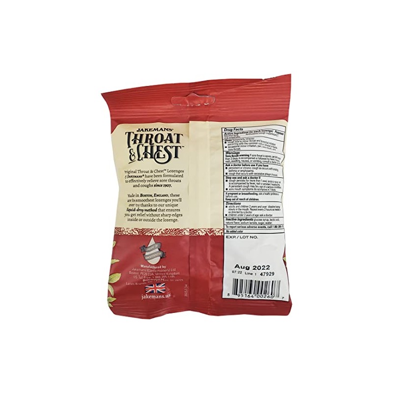 Jakeman’s Throat & Chest Menthol Cough Suppressant Drops – Cherry