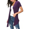 Urban CoCo Womens Solid Open Front Short Sleeve Cardigan (L,