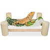 Dojomadf Wooden Bearded Dragon Cloth Bed, Reptile Hammock for Bearded
