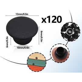 ZoeTekway Pack of 120 10 mm Black Cover Plugs Drill Hole Filling Cover Caps for Drilling Holes Screws Furniture Plug the Hole