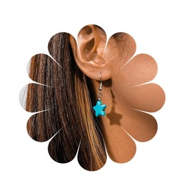 Aneneiceera Boho Turquoise Heart Earrings Long Tassel Heart Dangle Earrings Vintage Western Ethnic Turquoise Stone Hook Earrings Instruction Great Love Heart Earrings Jewellery for Women and Girls,