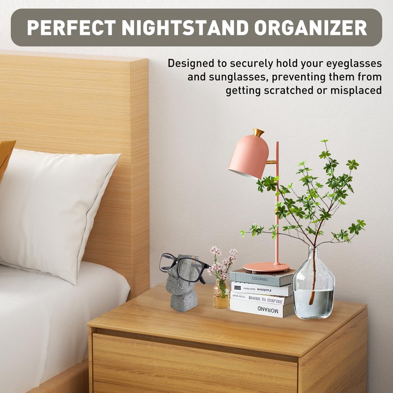 VIPbuy Handmade Wood Carved Glasses Holder Stand for Nightstand ,