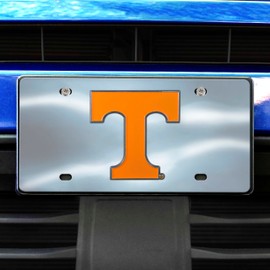 FANMATS 24522 Tennessee Volunteers Stainless Steel Front License Plate with Large 3D Molded Team Metal Emblem