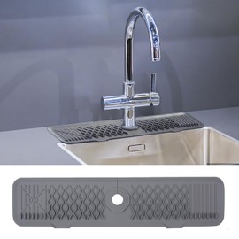 24In Kitchen Sink Splash Guard, Grey Splash Guard For Sink Maintain Cleaner And Drier Kitchen Environment Silicone Sink Faucet Mat Reliable Solution For Containing Water Splashes Softness,Flexibility