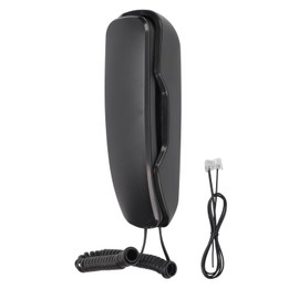 Wall Mounted Phone Redialing Mute Function Corded Telephone for Home Office Hotel Black