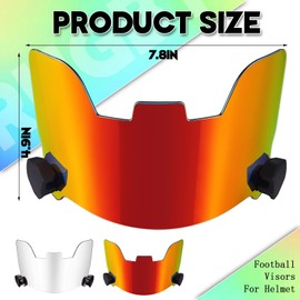 Xuhal 2 Pcs Football Visor for Adult Football Helmet Visor Lacrosse Helmet Eye Shield Eye Protection for Sport Football(Clear and Red)