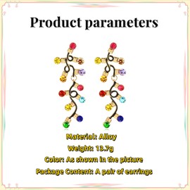 GAUEIOUR Christmas Earrings For Women,Cute Tree Lantern Christmasear Pendant Earrings,Colorful Holiday Alloy Earrings For A Novel And Lovely Christmas