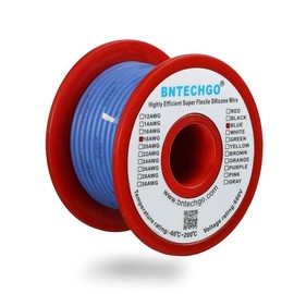 BNTECHGO 18 Gauge Silicone Wire Spool 50 ft Blue Flexible 18 AWG Stranded Tinned Copper Wire