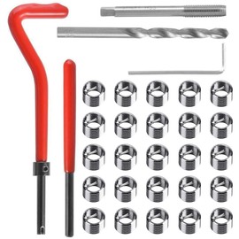 Teocpai 30 PCS Thread Repair Kit M6 Thread Repair Tool Thread Insert Threaded Helicoil Kit
