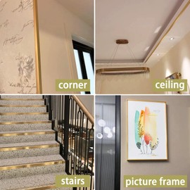 Trimold L Molding Stainless Steel Corner Guards with 90° Angle for Wall Cabinet Baseboard Protection and Decoration, 2.9ft x 0.59in (6pcs)