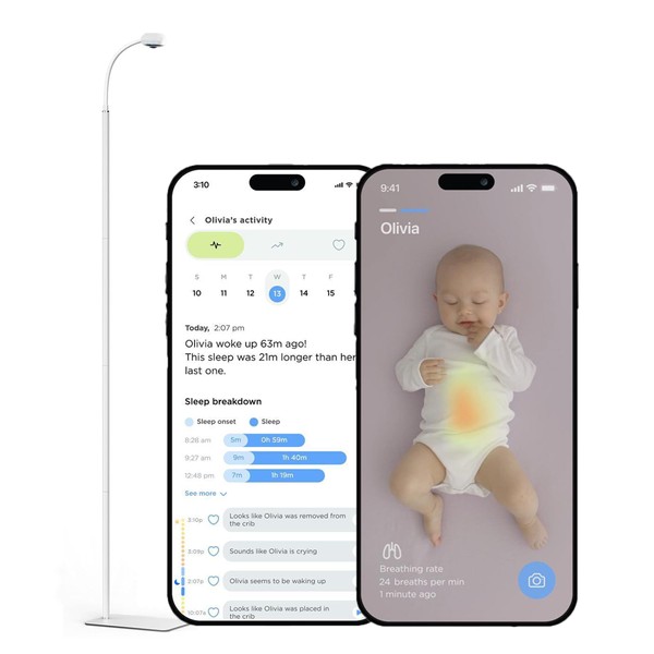 Luna 2.4GHz WiFi Baby Camera Monitor & Floor Stand, Sensor-Free