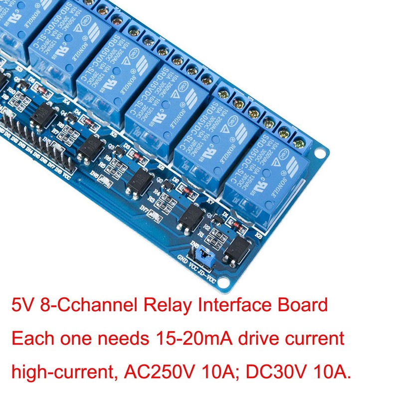Lystin 8 Channel DC 5V DC 230V Relay Module Control