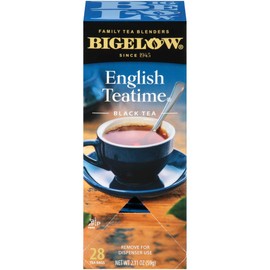 Bigelow English Teatime Tea 28-Count Box (Pack of 1) Full Caffeine Premium Black Tea Bold and Antioxidant-Rich Full Caffeine Black Tea in Foil-Wrapped Bags
