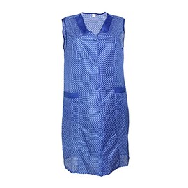 Dederon Apron Nylon Blue or Red, Blue with white dots