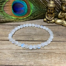 Unbranded Gemstone White Moonstone 4MM Round Bead Healing Reiki Women Men Bracelet Gift