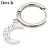 Crescent Moon Stainless Steel Hoop Earrings 1 Pair, Stainless Steel,