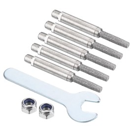 PATIKIL 5pcs 4mm Diamond Chainsaw Sharpener Grinding Polishing File Tool for Hand Crank Chainsaw Silver